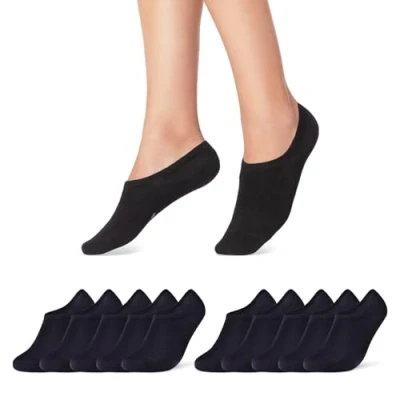 Abbildung von 10 Paar Sneaker Socken Heren Damen Füßlinge Schwarz Weiß Grau Baumwolle 16805 WP (Schwarz 47 50)