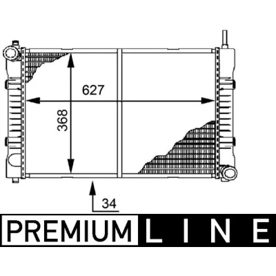 Abbildung von MAHLE ORIGINAL CR 676 000P Kühler, Motorkühlung 627 368 34 Kühlrippen gelötet MERCEDES BENZ: T2/LN1 Kasten / Kombi, Pritsche/Fahrgestell