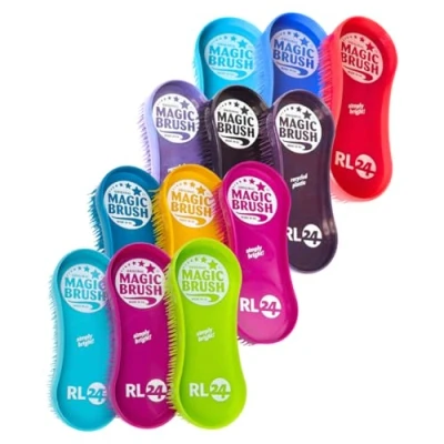 Abbildung von RL24 Bürstenset (3 teilig) MagicBrush Hufkratzer für Pferde entfernt hartnäckigen Schmutz farbige Pferdebürste Fellwechsel reinigt den Hufstrahl Zubehör Edition JellyFish