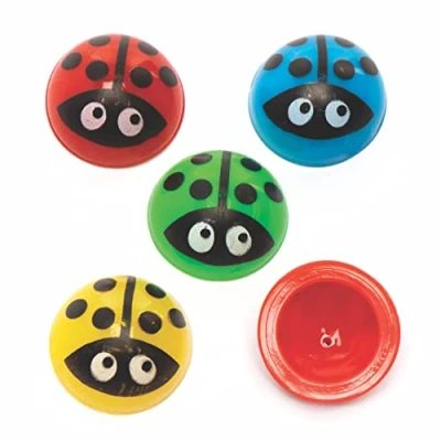 Abbildung von Baker Ross FE353 Mini Marienkäfer Pop Ups, springende Halbkugeln, 12 Stück, Spiel für Kinder, Partys, Gastgeschenk, kleines Mitbringsel Kinder oder Taschengeld Spielzeug