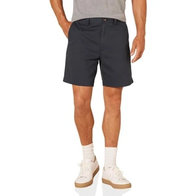 Abbildung von Amazon Essentials Herren Shorts, Klassischer Schnitt, 18 cm, Marineblau, 33W