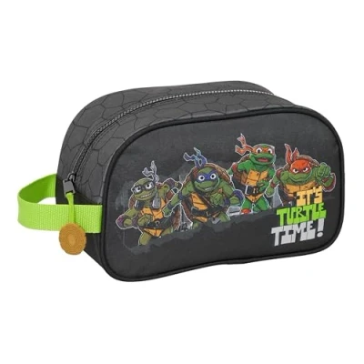 Abbildung von Safta Ninja Turtles Kulturbeutel für Kinder, mittelgroß, mit Griff, Kinder Kulturbeutel, anpassbar an den Wagen, einfache Reinigung, bequem und vielseitig, Qualität Widerstandsfähigkeit, 26 x 12