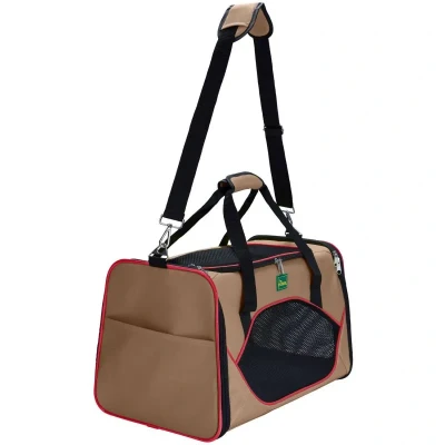 Abbildung von Hunter Tierbedarf Tiertransporttasche Tragetasche Kansas beige/rot