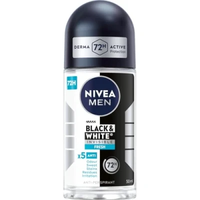 Abbildung von NIVEA Antitranspirant Black&amp;White Invisible Fresh roll on, 50ml