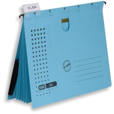 Abbildung von ELBA Mehrfach Hängehefter chic, für A4, aus Karton, blau, 5er Pack