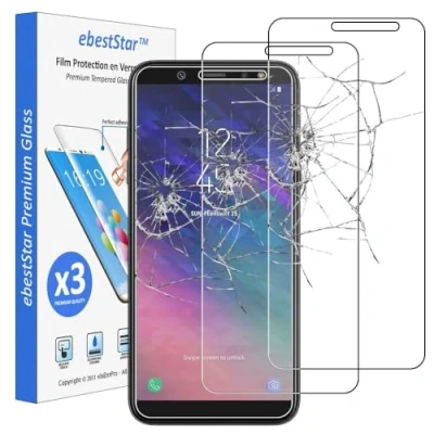 Abbildung von ebestStar kompatibel mit Samsung Galaxy A6 2018 Panzer Schutz Glas (x3 Stück) SM A600F Schutzfolie, 9H gehärte Schutzglas, HD Displayschutz, Ultrabeständig