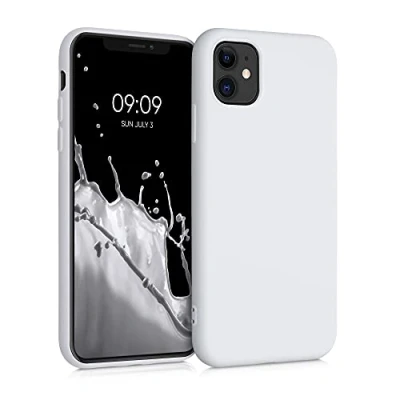 Abbildung von kwmobile Hülle kompatibel mit Apple iPhone 11 gummierte TPU Silikon Handyhülle Schutzhülle für kabelloses Laden Case in Weiß matt