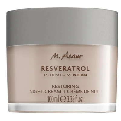 Abbildung von M. Asam Resveratrol Premium NT50 Restoring Night Cream XXL (100ml) reichhaltige Nachtcreme regeneriert, strafft &amp; glättet mit Soforteffekt über Nacht, Gesichtscreme Hyaluronsäure Sheabutter