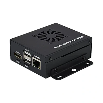 Abbildung von Mini Computer Based On Raspberry Pi Compute Module 4 (CM4 NOT Included), IO Board Full Version,Cooling Fan Inside, Metal Case Cover