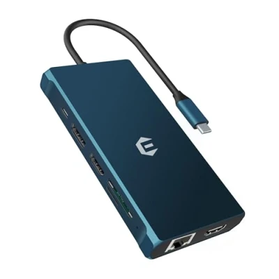 Abbildung von USB C Docking Station, 12 in 1 Dock, Triple Display Hub 4K DP/2*HDMI, MacBook Pro/Air Adapter (5Gbit/s A/C 3.0,1g Ethernet, PD 100W, 3,5 mm MIC, SD/TF) für Dell, HP, Lenovo