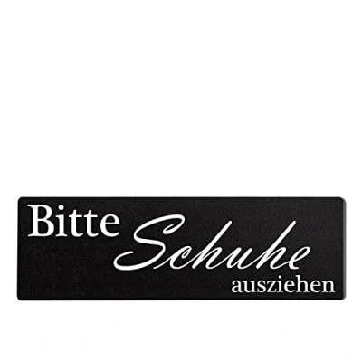 Abbildung von Homeyourself Bitte Schuhe ausziehen Dekoschild Türschild schwarz zum kleben