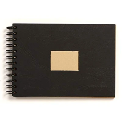 Abbildung von Clairefontaine 8370C Skizzenblock mit Doppelspirale und Kraftpapier, Din A6, 10.5 x 14.8 cm, 60 Blatt, 90 g Packung, braun