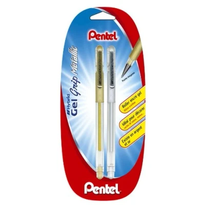 Abbildung von Pentel Tintenroller mit Geltinte, 0,8 mm 2 Stück Or et Argent