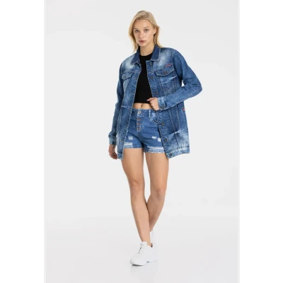 Abbildung von Cipo &amp; Baxx Kurzmantel, Damen, Größe: Large, Blue