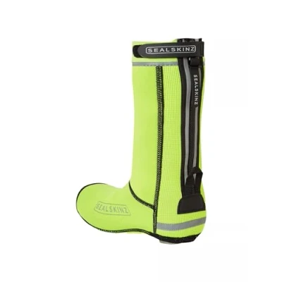 Abbildung von SEALSKINZ Hempton Rad Überschuhe, unisex, Allwetter, mit geschlossener Sohle, neongelb, Größe S