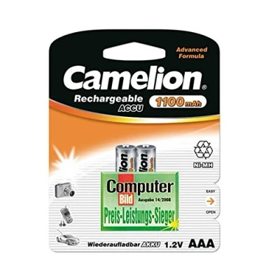 Abbildung von 2X Camelion Akku AAA 1100 mAh Micro NiMH schnellladefähig, ohne Memoryeffekt