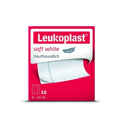 Abbildung von Leukoplast® soft white, weißes Pflaster, 8 x 10 cm, Stück, hautfreundlich