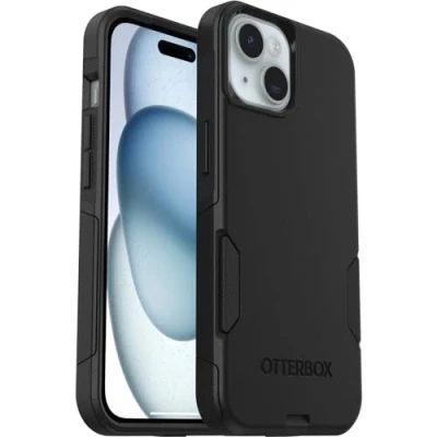 Abbildung von OtterBox Commuter Hülle für iPhone 15 / 14 13, sturzsicher, schützende Hülle, 3x getestet nach Militärstandard, Schwarz, Keine Einzelhandelsverpackung