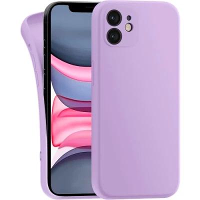 Abbildung von MyGadget Hülle Kompatibel mit iPhone 11 robuste Silikon Schutzhülle TPU Case Slim Silikonhülle Back Cover Kratzfest Handyhülle Matt Lila