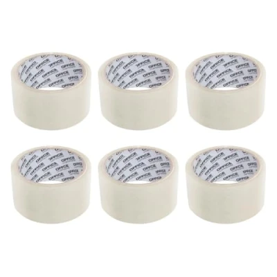Abbildung von OFFICER PRODUCTS 15025021 90 Verpackungsklebeband Hot Melt 48mm x 46m / 6er Pack/Verpackungsband Klebeband Paketklebeband Packband/Sehr Beständig/Farbe: Transparent/Sehr Klebestark