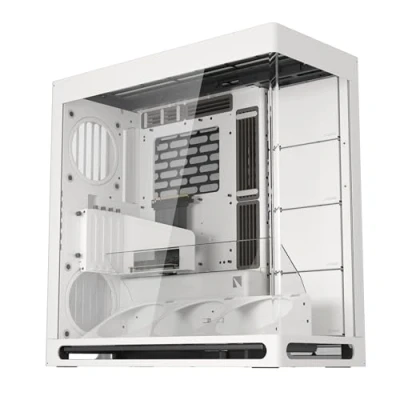 Abbildung von HAVN HS 420 VGPU Dual Chamber ATX Mid Tower PC Gehäuse Weiß PCIe 5.0 Vertical GPU Kit, Platz für 11x 140mm Lüfter &amp; 2X 420mm Radiator, SimpliCable Kabelmanagement, Tempered Glass, PWM Hub