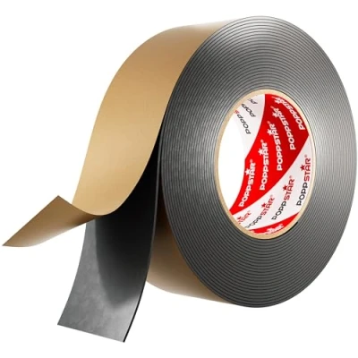 Abbildung von Poppstar doppelseitiges Butyl Klebeband (10m x 50mm 1,6mm) Dichtband selbstklebend schwarz