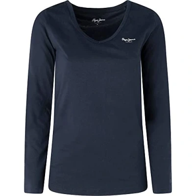 Abbildung von Pepe Jeans Damen T Shirt Corine L/S, Blau (Dulwich), S