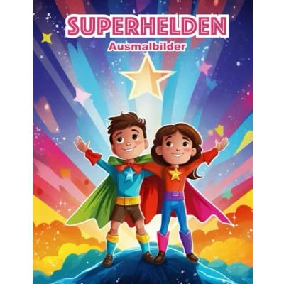 Abbildung von Superhelden Malbuch für Jungen &amp; Mädchen: Bereitet viel Spass beim Malen von im Alter 4 8