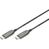 Abbildung von DIGITUS HDMI AOC Hybrid Glasfaserkabel 2.1 10m 8k/60Hz UHD II Ethernet Kanal HDR eARC HDCP 2.2 kompatibel mit TV/Beamer/Monitor vergoldete Kontakte Schwarz