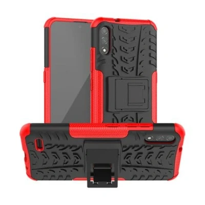 Abbildung von betterfon LG K41S Hülle Outdoor Handy Tasche Hybrid Case Schutzhülle Panzer TPU Silikon Hard Schale Cover Bumper für Rot