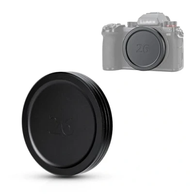Abbildung von JJC Objektivdeckel aus Aluminium für Panasonic Lumix S 26 mm f/8 L Mount Objektiv, R26E F8 Objektivschutz mit weichem EVA Innenfutter, Schwarz