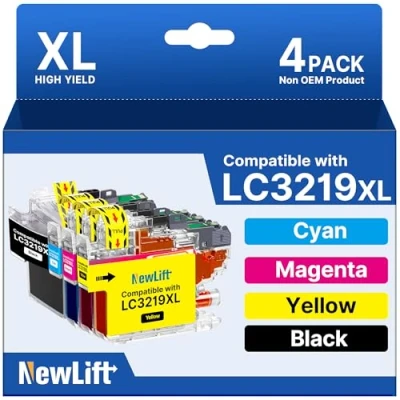 Abbildung von NewLift LC3219XL Patronen Kompatibel für Brother LC 3219XL LC3217 LC3219 XL Druckerpatronen MFC J5330DW J5730DW J5335DW J6930DW J6530DW J5930DW(4er Pack)