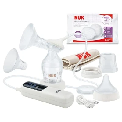 Abbildung von NUK Soft &amp; Easy elektrische Milchpumpe Brustaufsätze aus 100 % Silikon Klein, leicht und leise Akku für unterwegs 24 mm 27 1x Perfect Match Babyflasche