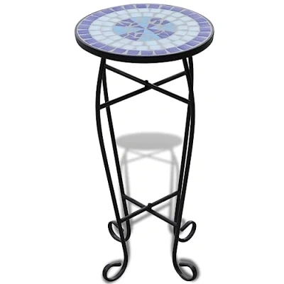 Abbildung von vidaXL Blumenständer Beistelltisch Mosaik Blau und Weiß (1 St)