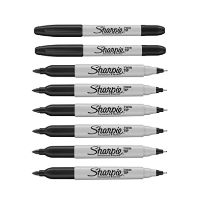 Abbildung von SHARPIE Permanentmarker Doppelspitze Permanentmarker, 8 Stück schwarz