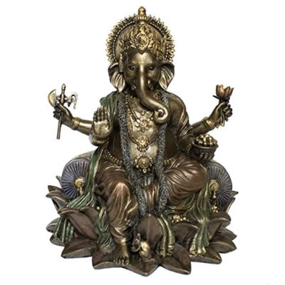 Abbildung von Skulpturen Ganesha Herr der Hindernisse Figur Plastik Bronzefarben