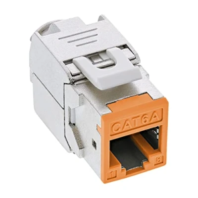 Abbildung von 8er Pack InLine® Keystone RJ45 Buchse, geschirmt, Cat.6A, orange