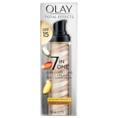 Abbildung von Olay CC Cream Total Effects Tone Correcting Moisturizer with Sunscreen Broad Spectrum LSF 15 (Anti Aging &amp; Tint) aus USA (Light To Medium)