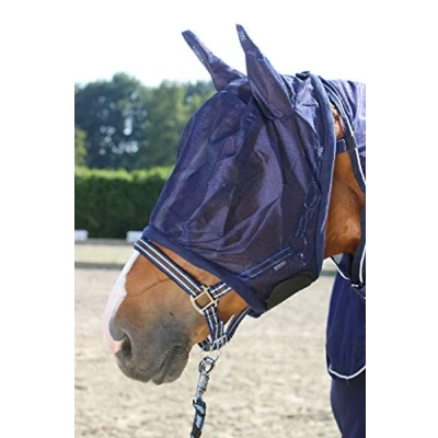 Abbildung von Pfiff 102144 Fliegengesichtsmaske mit Ohren, Fliegenschutz Insektenschutz Maske, Blau, Pony