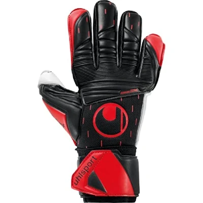 Abbildung von uhlsport Classic Absolutgrip Fußball Torwarthandschuhe für Kinder und Herren, Torwart Handschuhe, Fussball Handschuhe mit Handgelenkfixierung schwarz rot weiß