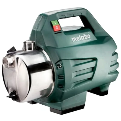 Abbildung von metabo Gartenpumpe P 4500 Inox 600965000 Bewässerungspumpe mit l/h Fördermenge Ideal für 1 3 Regner 1300 W, 4,8 bar, 48 m Förderhöhe