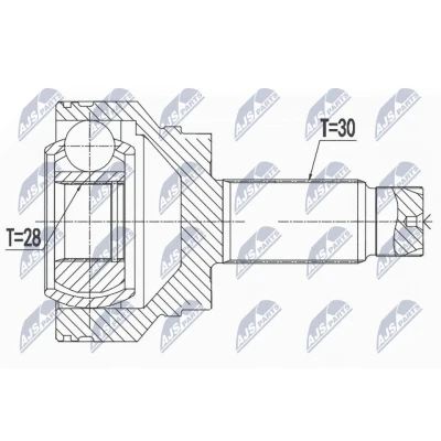 Abbildung von NTY NPZ BM 015 Gelenksatz Hinterachse, radseitig, Hinterachse links, rechts BMW: X5, X6
