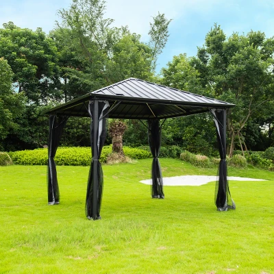 Abbildung von HOME DELUXE Pavillon AZUR 270 x 300 cm, inkl. LED Beleuchtung &amp; Solarpanel, Überdachung, Gartenpavillon