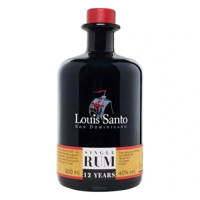 Abbildung von Louis Santo Premium Single Rum 12 Jahre (40% Vol.) Aus Zuckerrohrsaft Doppelgold prämiert PX Sherry Cask Finish ohne künstl. Aromen