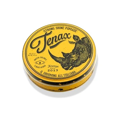 Abbildung von Tenax Strong Shine Pomade, 125 ml, wasserbasierte Pomade für Männer verleiht sehr guten Halt &amp; schönen Glanz, leicht auszuwaschendes Haarwachs mit erfrischendem Duft