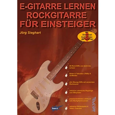 Abbildung von E Gitarre lernen Rockgitarre für Einsteiger mit MP3 und Video Download, Noten Tabulatur