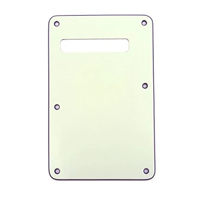 Abbildung von Musiclily 6 Löcher Strat Tremoloabdeckung Back Plate für Fender USA/Mexican Standard Stratocaster Modern Style E Gitarre,3 lagig Elfenbein