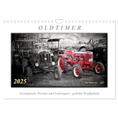 Abbildung von Oldtimer nostalgische Trecker und Lastwagen (Wandkalender 2025 DIN A4 quer), CALVENDO Monatskalender