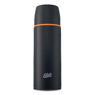Abbildung von Esbit Edelstahl Isolierflasche Classic 1000 ml in Schwarz für warme und kalte Getränke Thermoflasche mit 2 Bechern