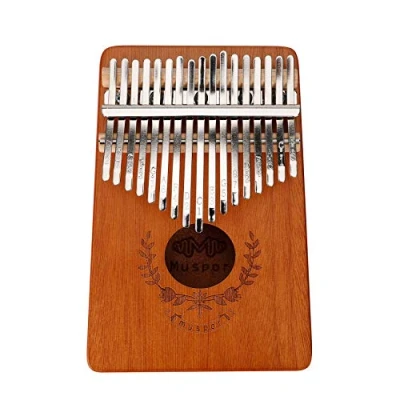 Abbildung von Alnicov Kalimba 17 Tasten Daumen Klavier mit Lernanleitung und Stimmhammer, tragbares Mbira Mahagoni Finger Klavier, Geschenk für Kinder Erwachsene Anfänger Profi